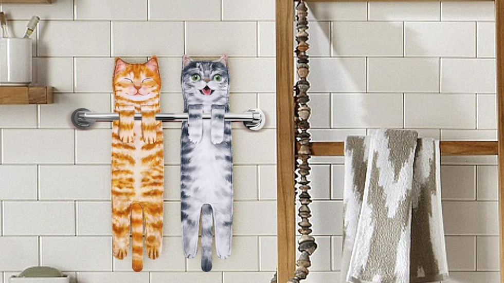 Decorative Cat Decor Hanging Hand Towels
