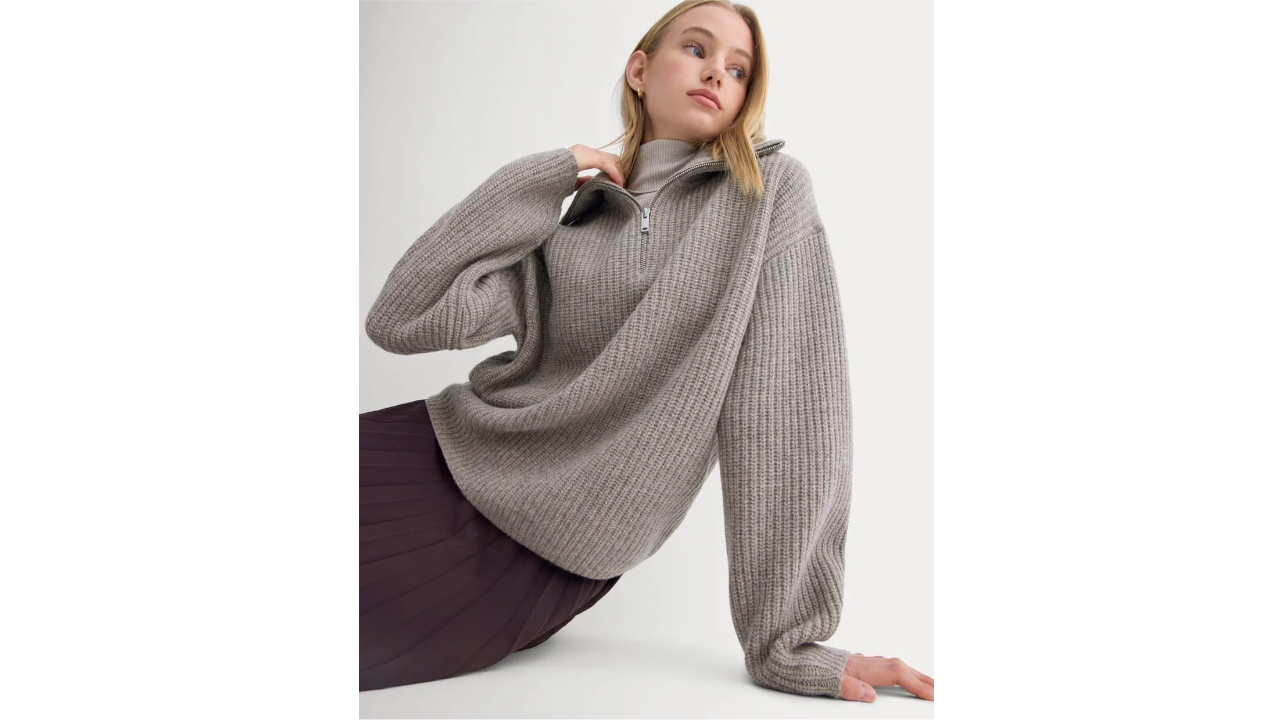 Everlane The Half-Zip Sweater in Luxe Merino