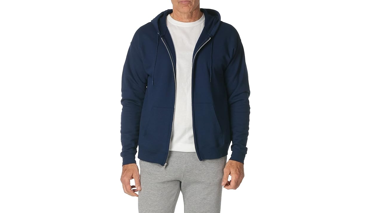 Hanes EcoSmart Zip-Up Hoodie (Navy)