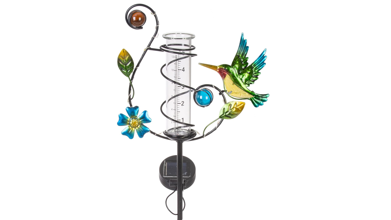 Hummingbird Solar Rain Gauges with LED Light