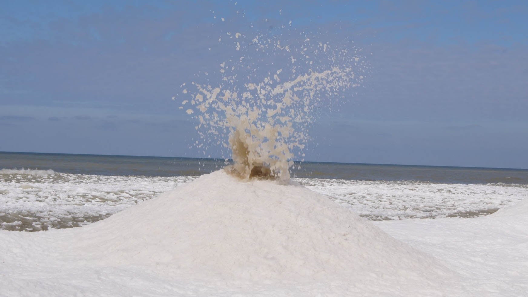 They’re Not Really Volcanoes, But Ice Volcanoes Erupted on a Michigan