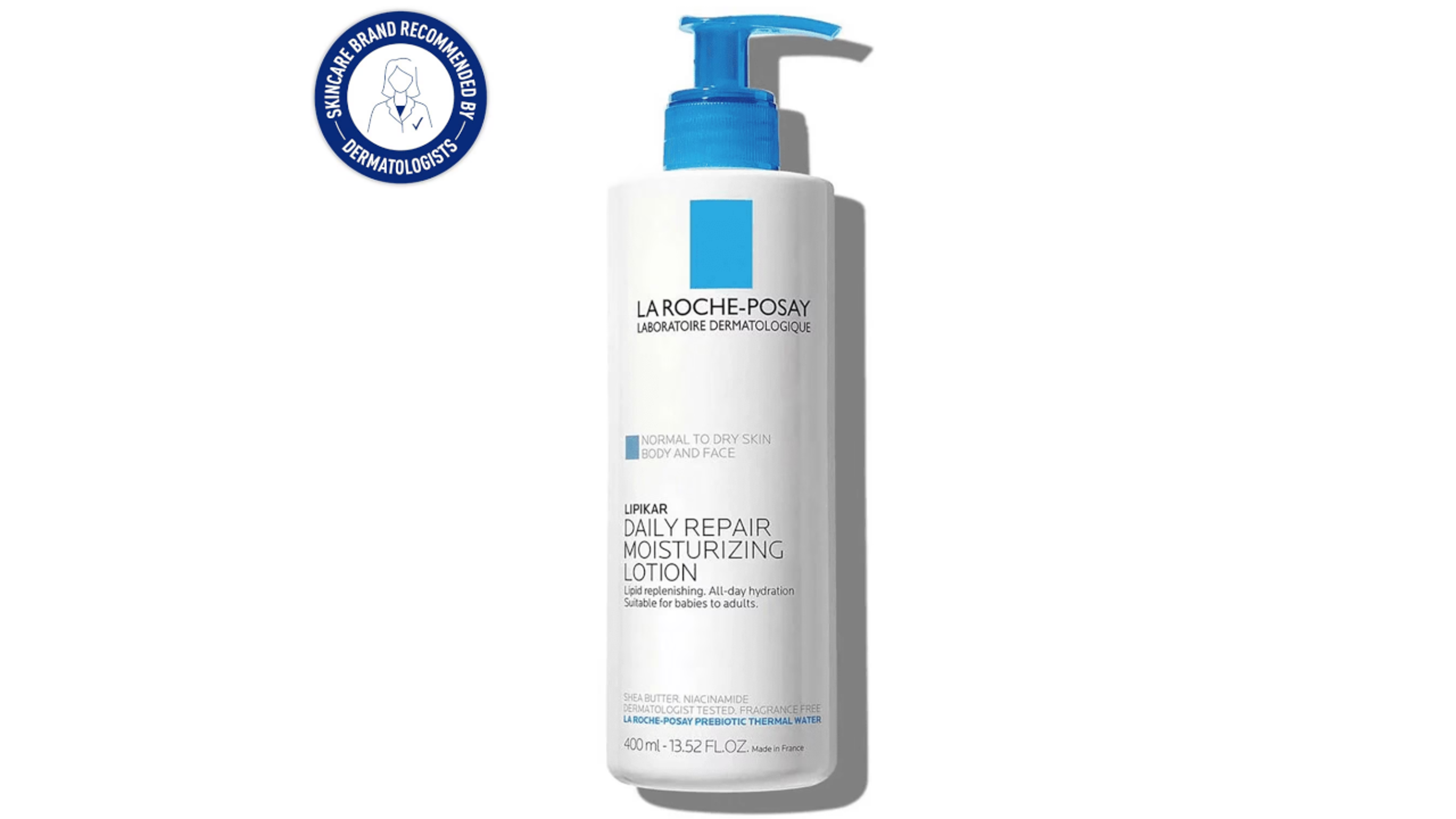 La Roche-Posay Lipikar Body Lotion for Normal to Dry Skin, 13.52 fl oz