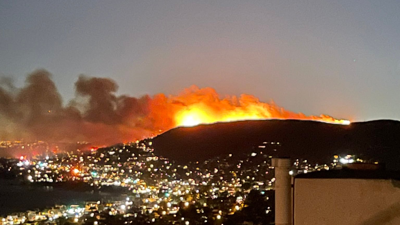 Wildfire Fueled by High Winds Forces Evacuations in Laguna Beach