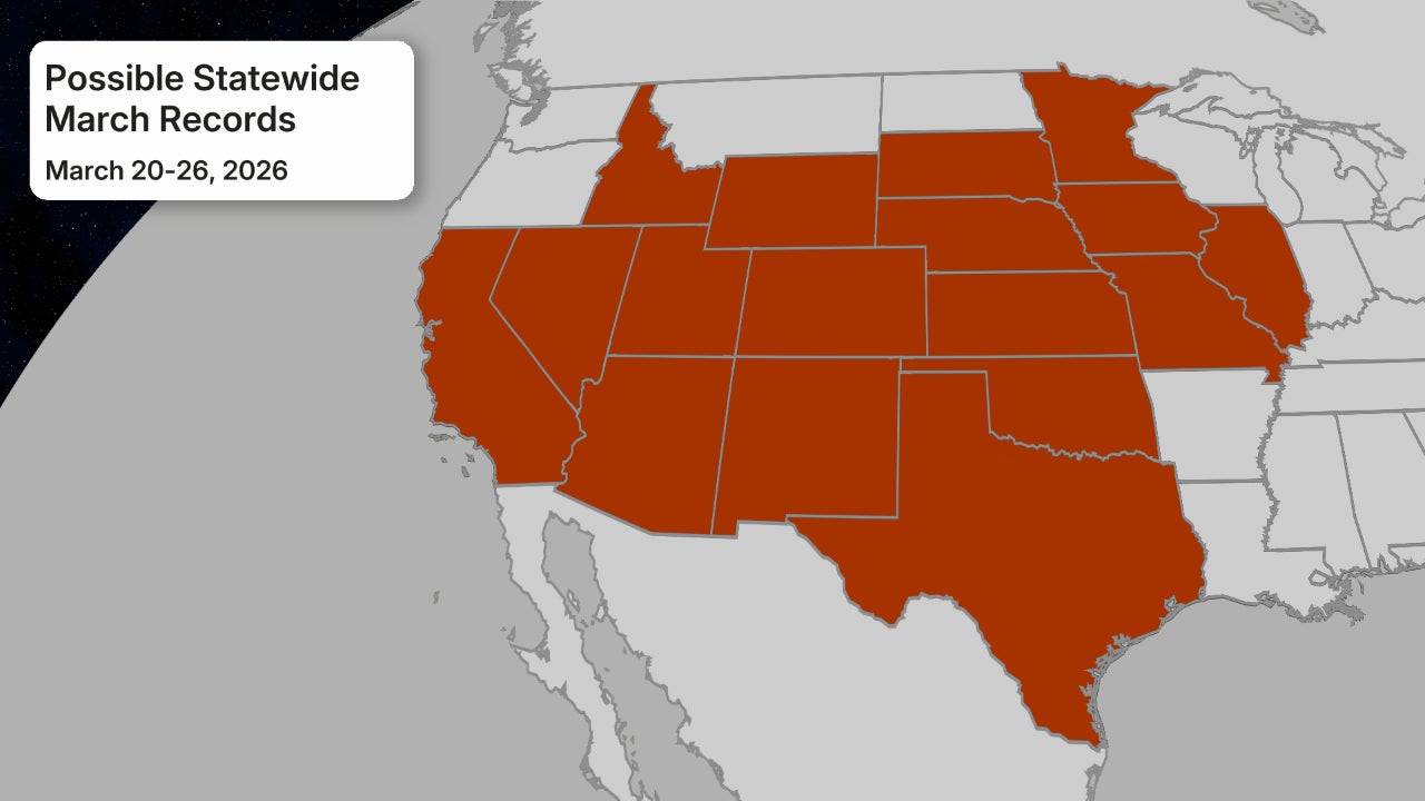 March 2026 record heat wave statewide records