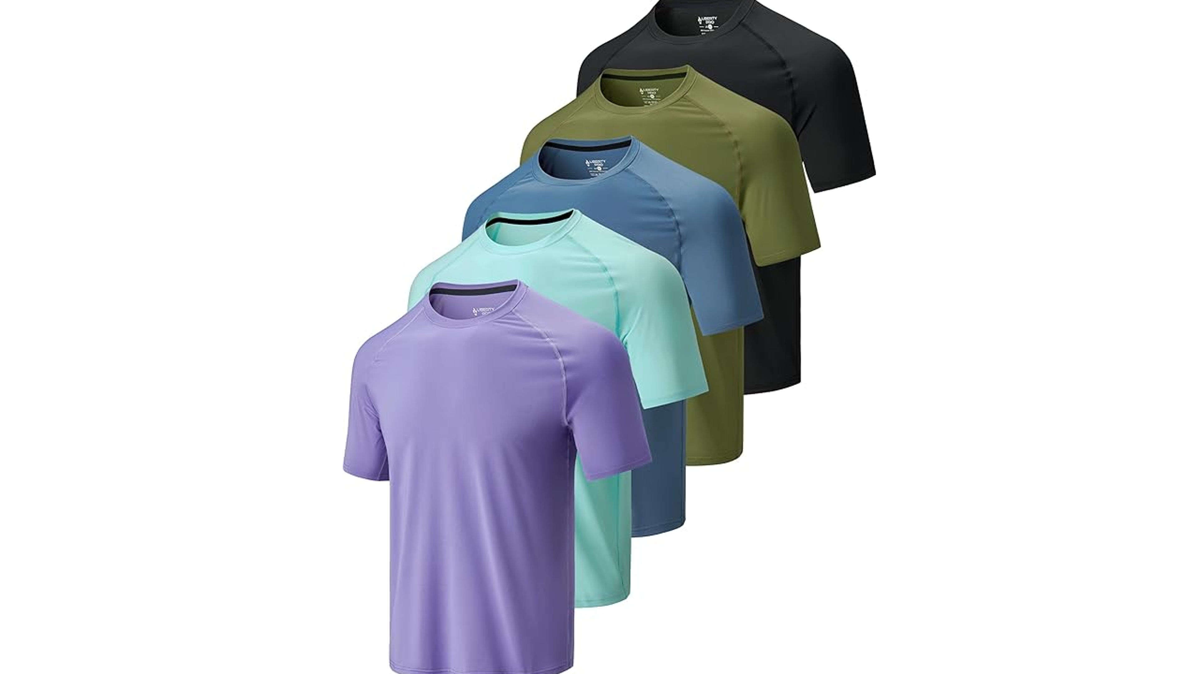 Men’s Active Quick Dry Crew Neck T Shirts (5-Pack)