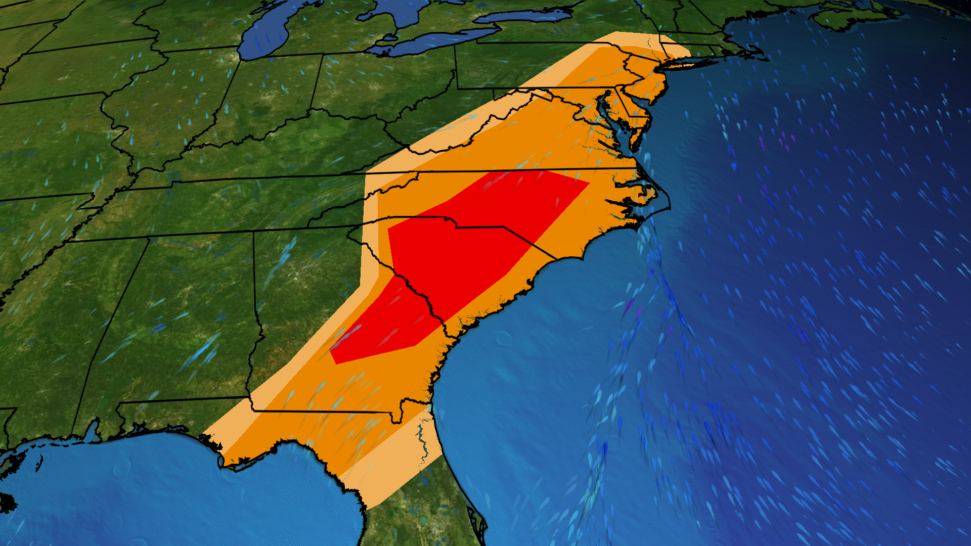 Severe Storms Moving Through Southeast, Mid-Atlantic