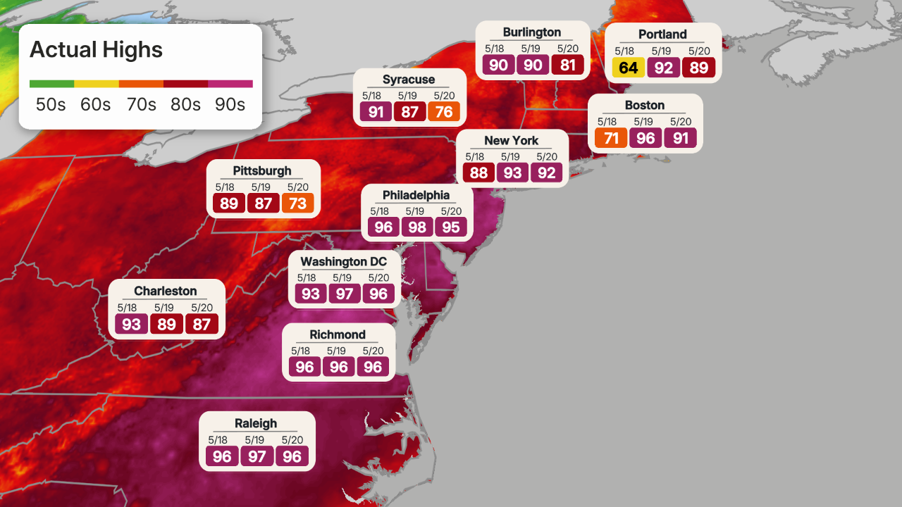 Northeast heat wave May 2026