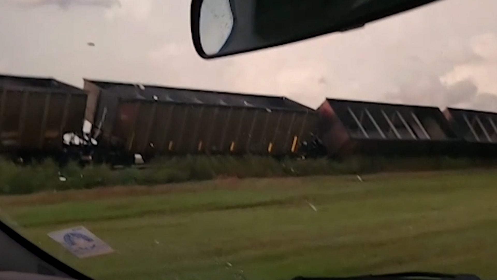 Wind Derails Dozens Of Train Cars