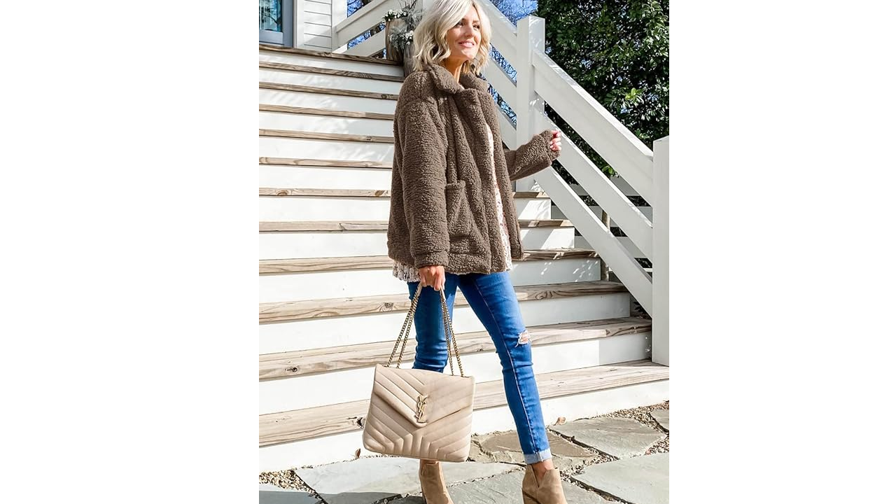 PRETTYGARDEN Oversized Faux Shearling Jacket