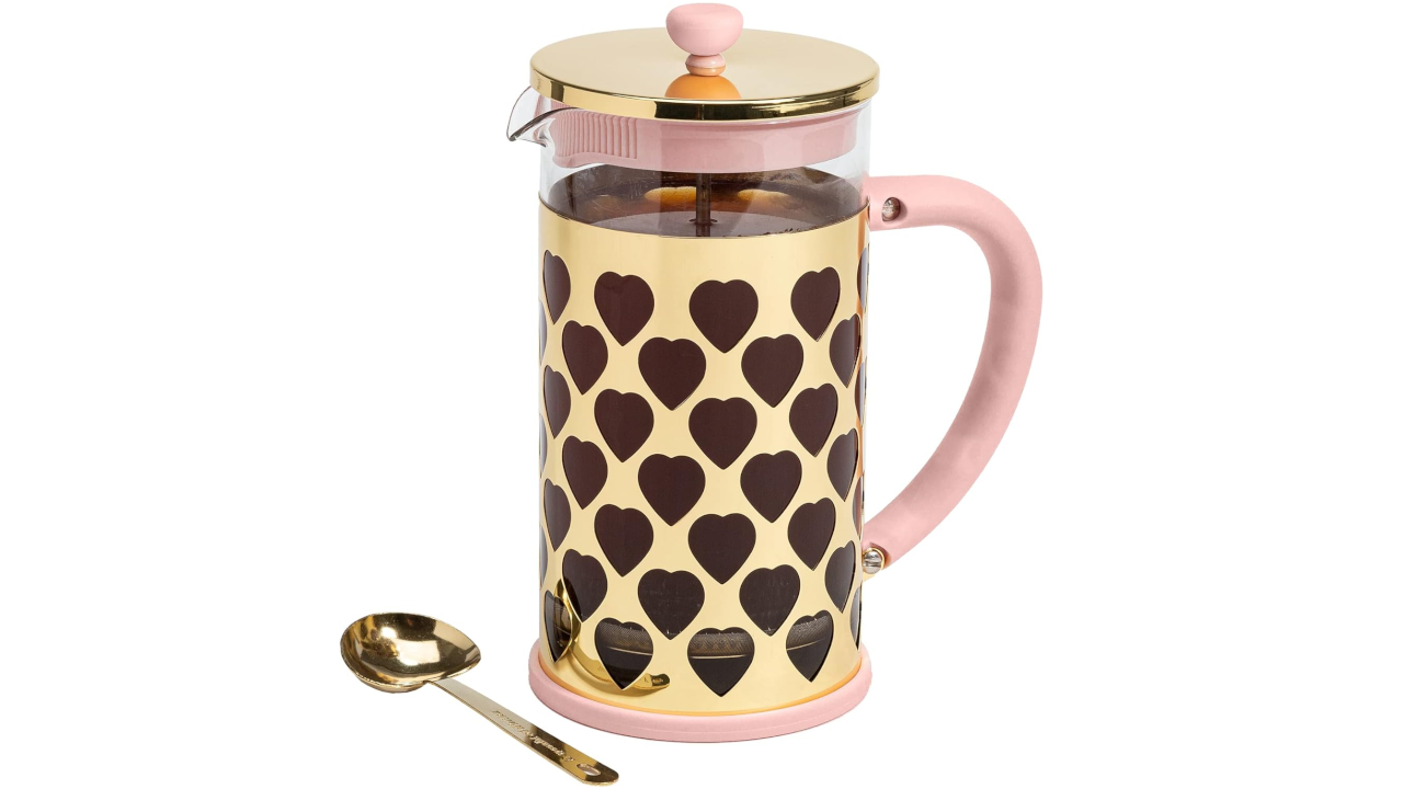 Paris Hilton French Press Coffee Maker With Heart Shaped Measuring Scoop