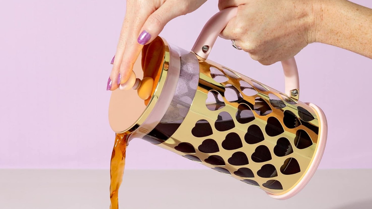 Paris Hilton French Press Coffee Maker With Heart Shaped Measuring Scoop