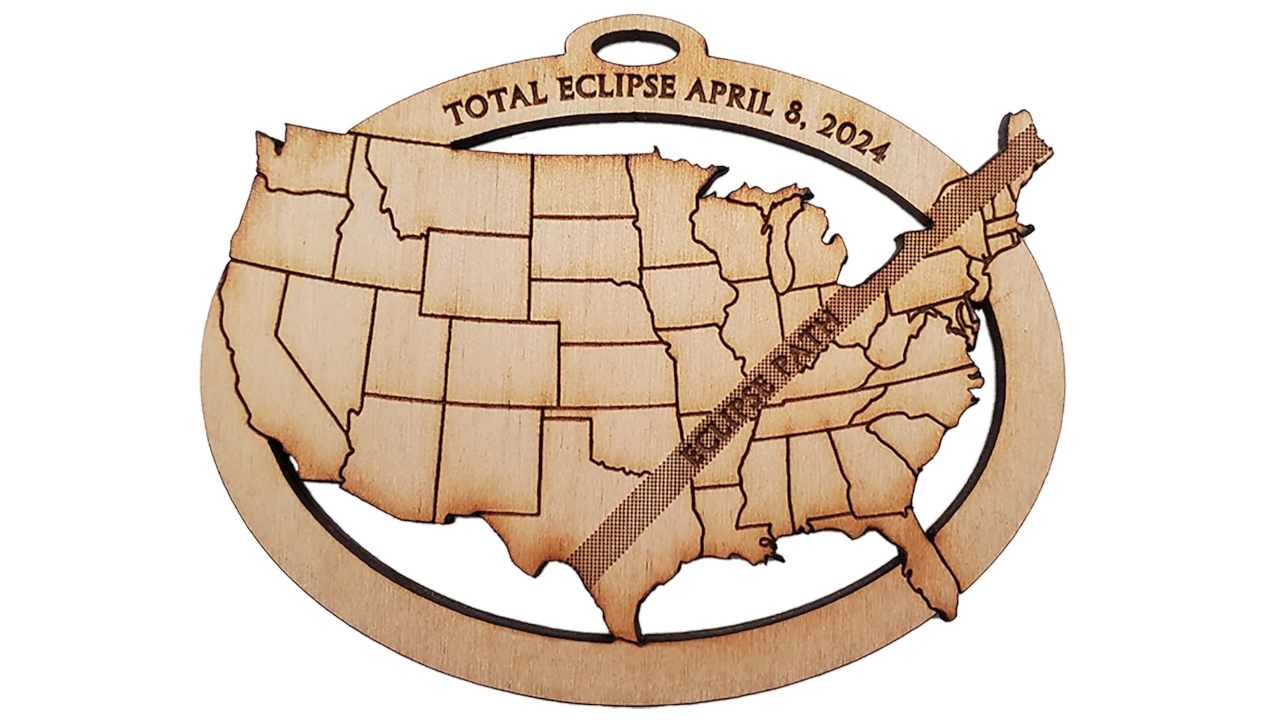 Personalized Solar Eclipse 2024 Christmas Ornament