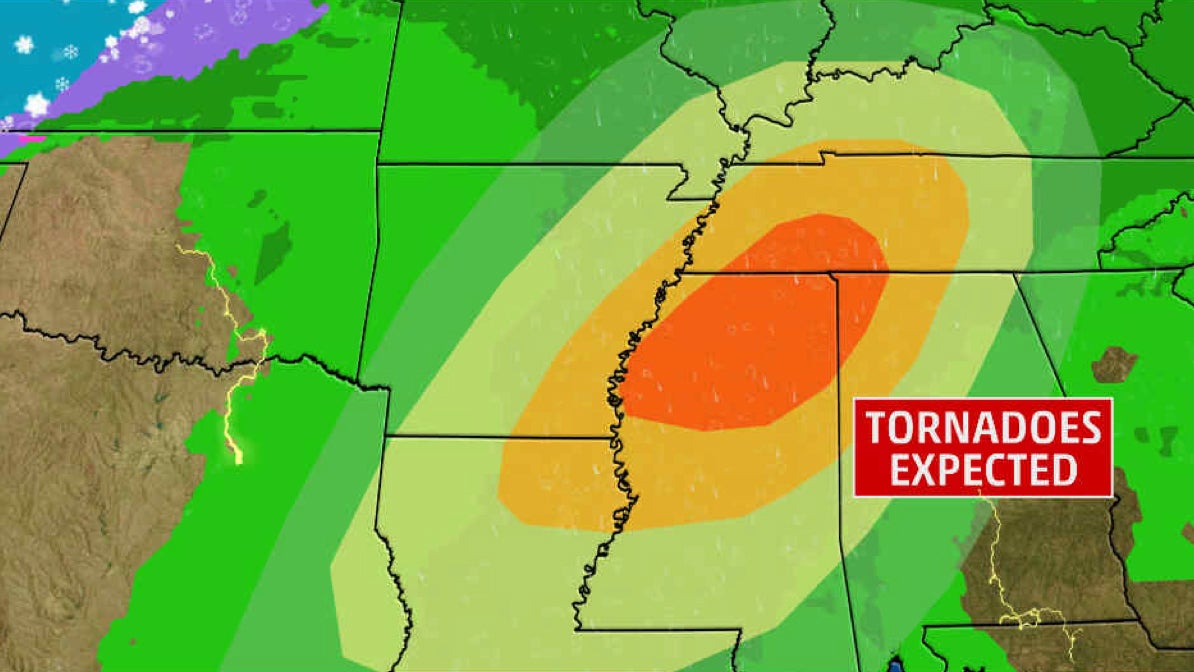 Widespread Severe Weather Likely Saturday in the South, Ohio Valley