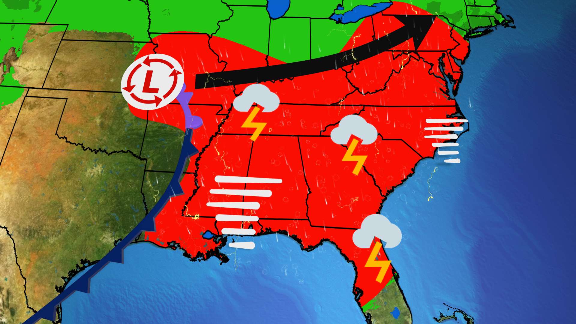 Strong Tornadoes Target South, East With Damaging Winds