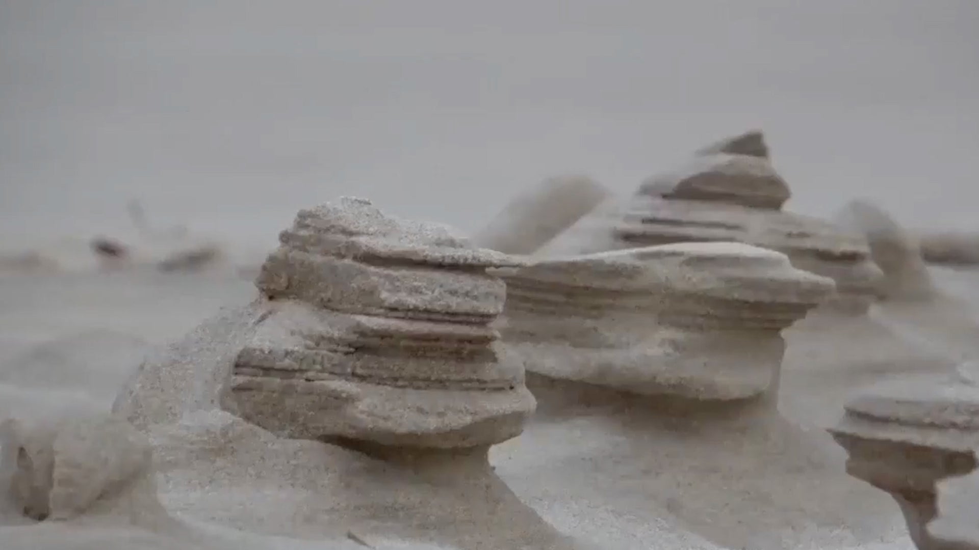 How Powerful Gusts Carved Sand Sculptures On Lake Michigan