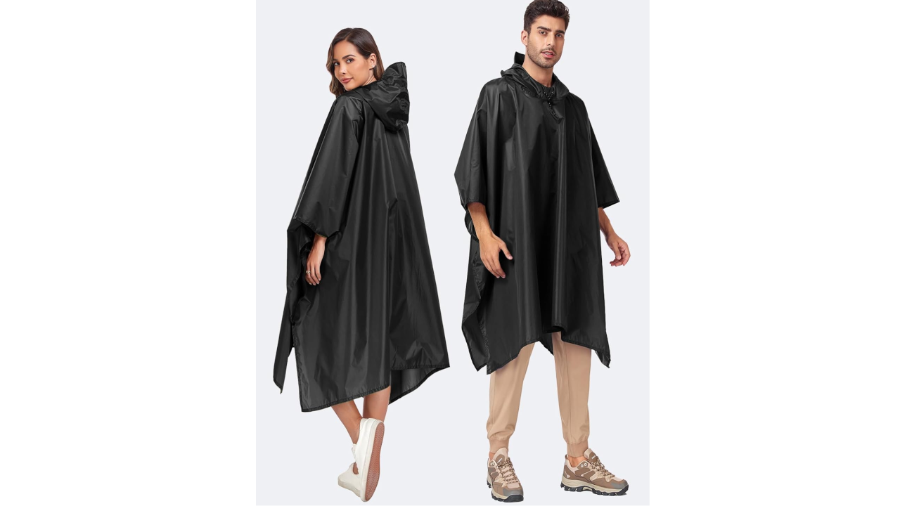 SaphiRose Unisex Hooded Rain Poncho