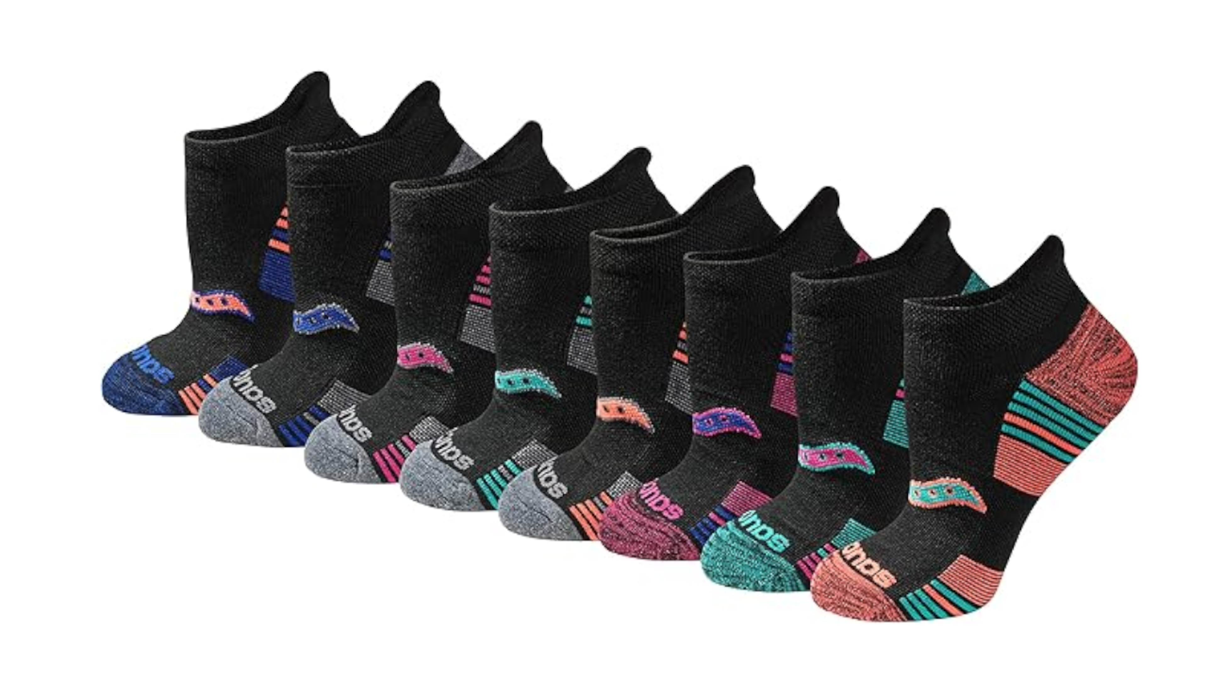 Saucony Women's RunDry Performance Heel Tab Athletic Socks
