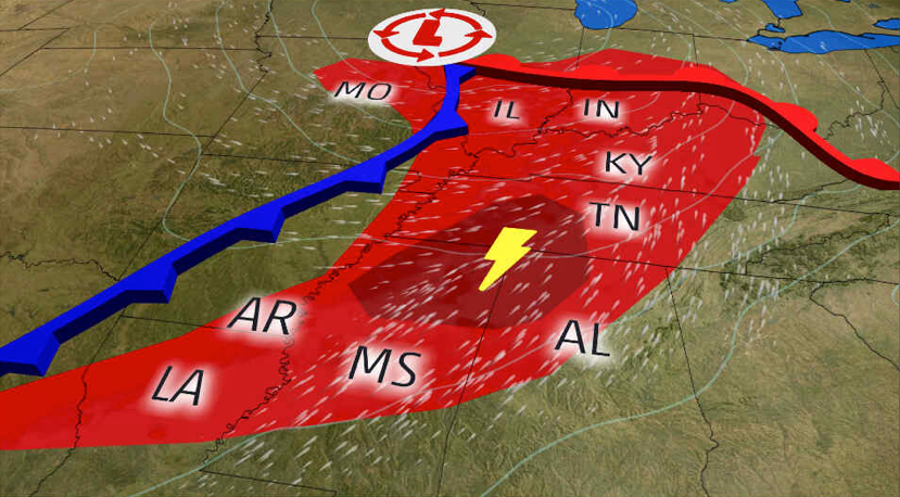 Severe Thunderstorms, Including the Threat of Tornadoes, Possible Saturday in Parts of the South