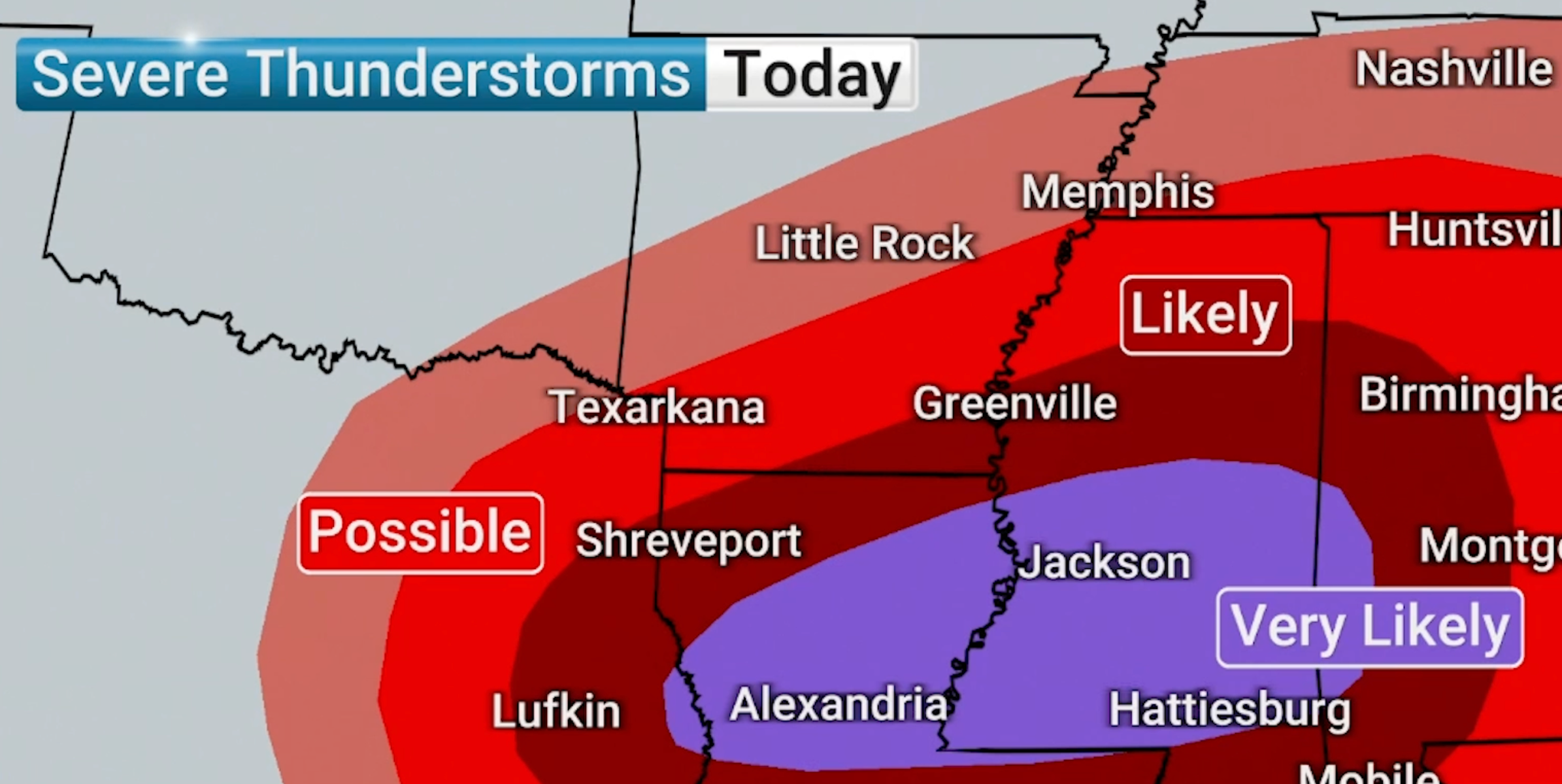 Tornado Outbreak Likely Today For South, East