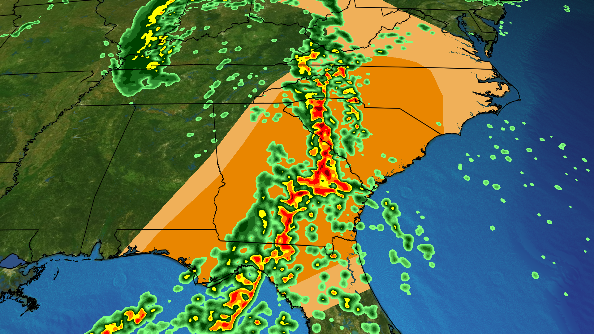 Damaging Wind, Tornado Threat For Southeast On Sunday