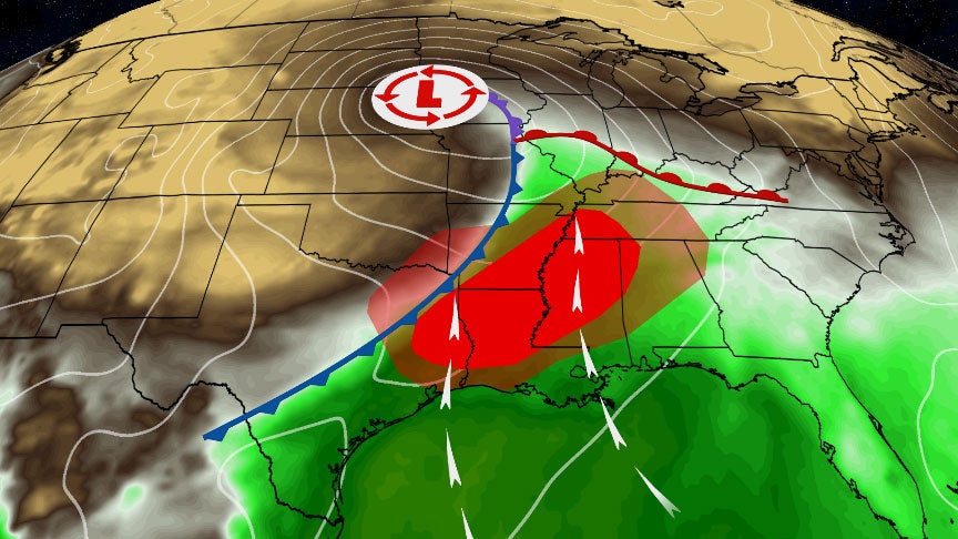 Severe Thunderstorms Threaten Parts of the South Saturday