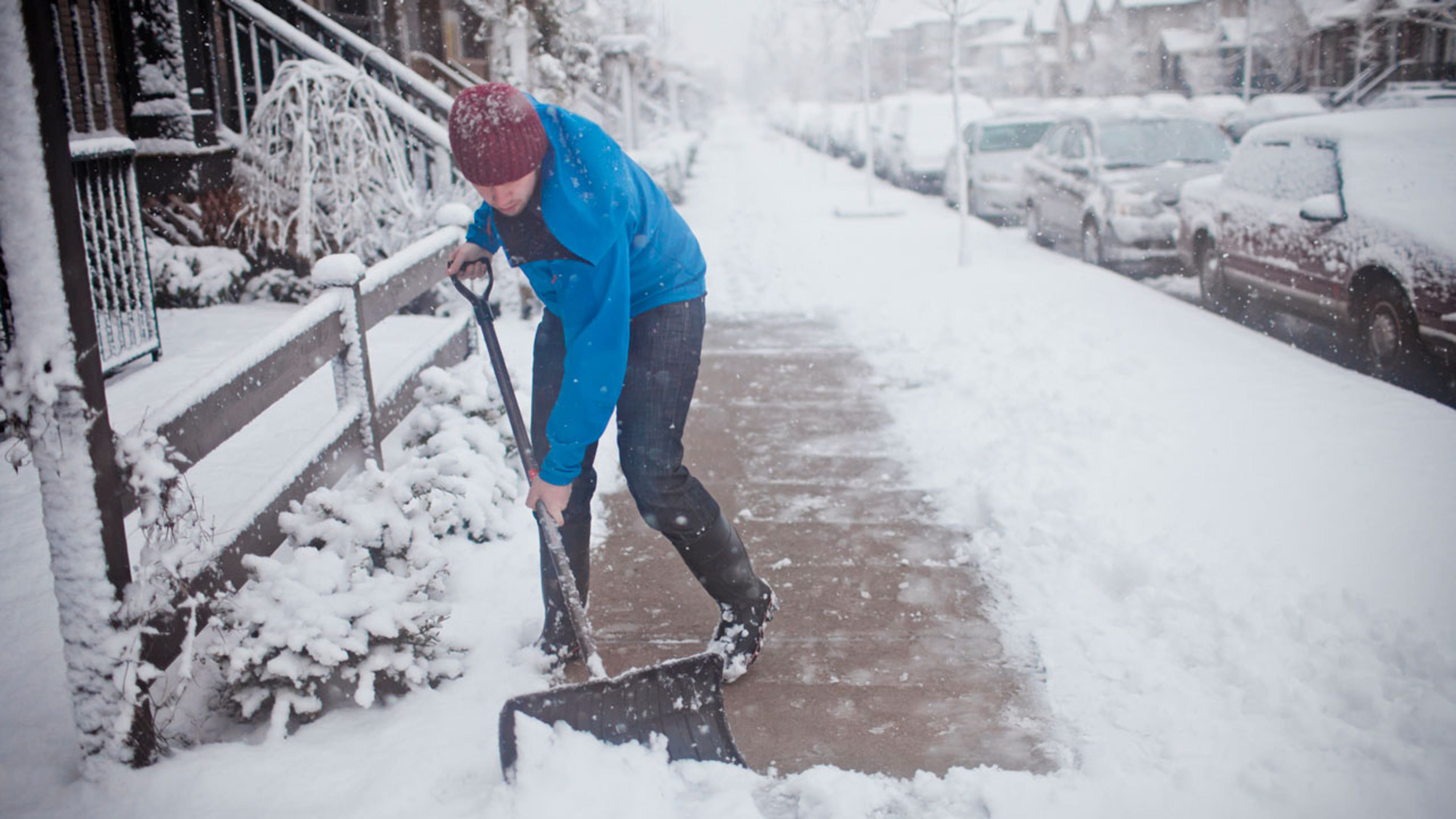 Man shoveling snow