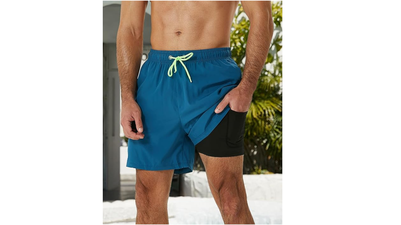 SILKWORLD Men&rsquo;s Swimming Trunks with Compression Liner