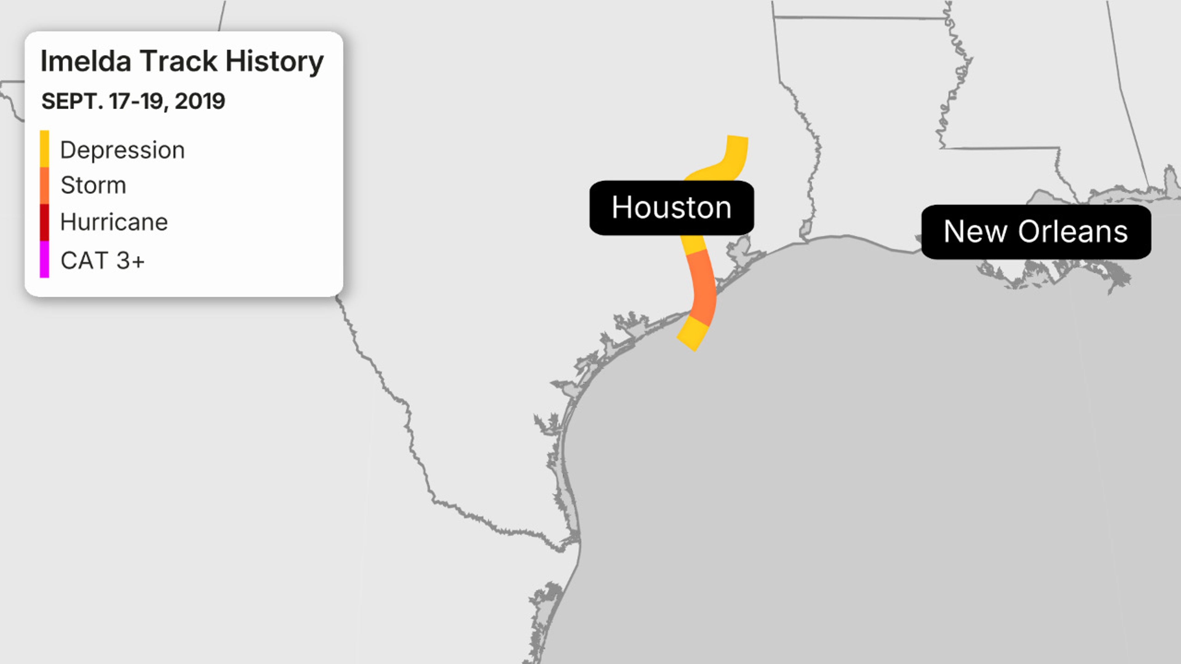 Tropical Storm Imelda track history 2019