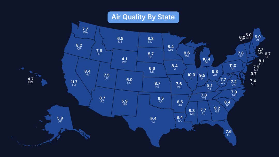 Aqi Ranking Best And Worst Air Quality By State: US Rankings | Weather.com