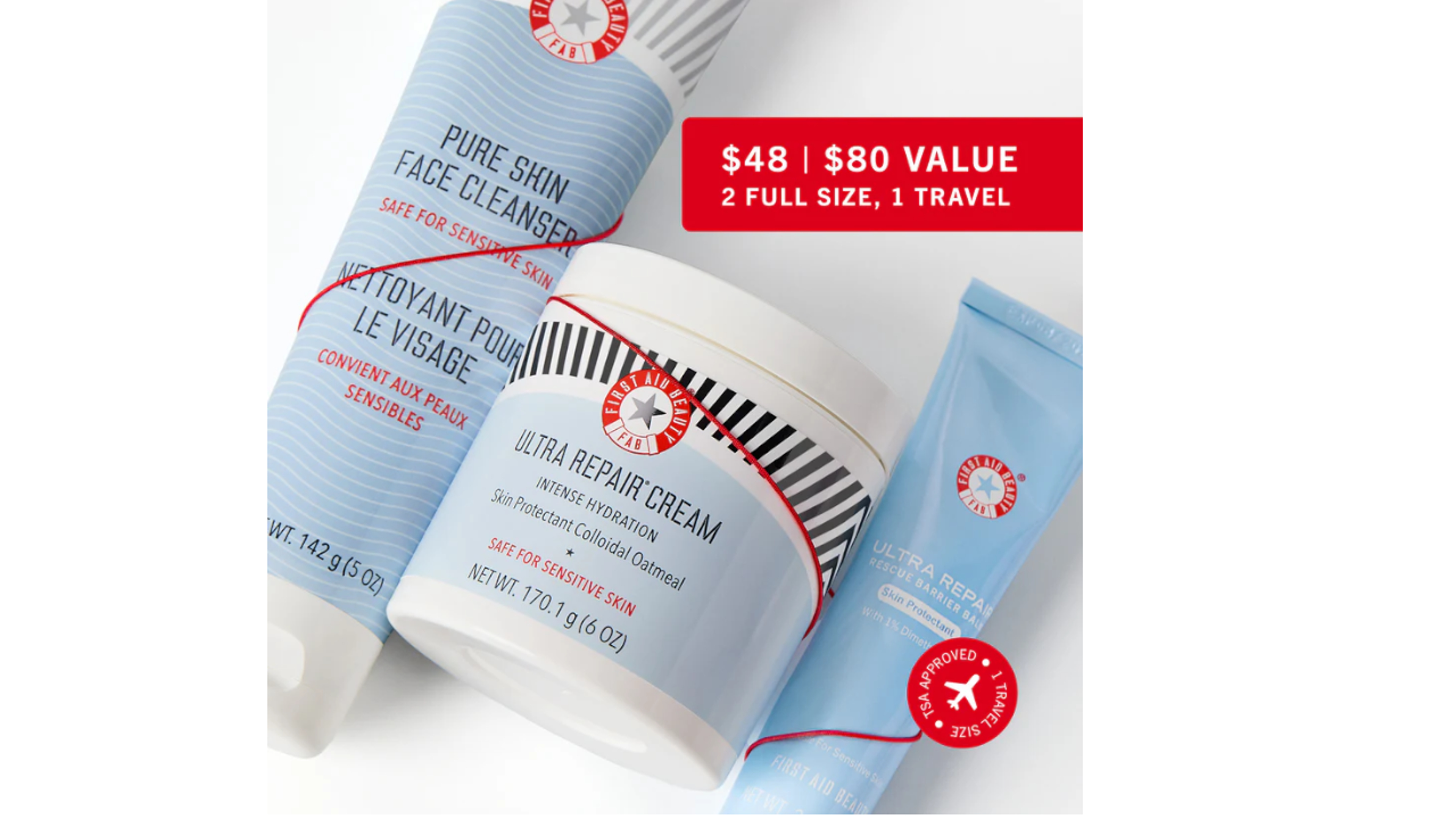 First Aid Beauty Cleanse, Hydrate + Soothe Kit (3-Piece)