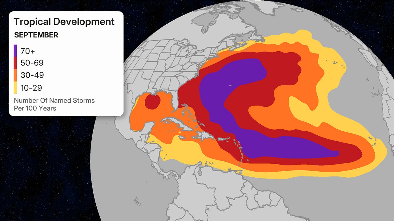 Typical September hurricane season areas