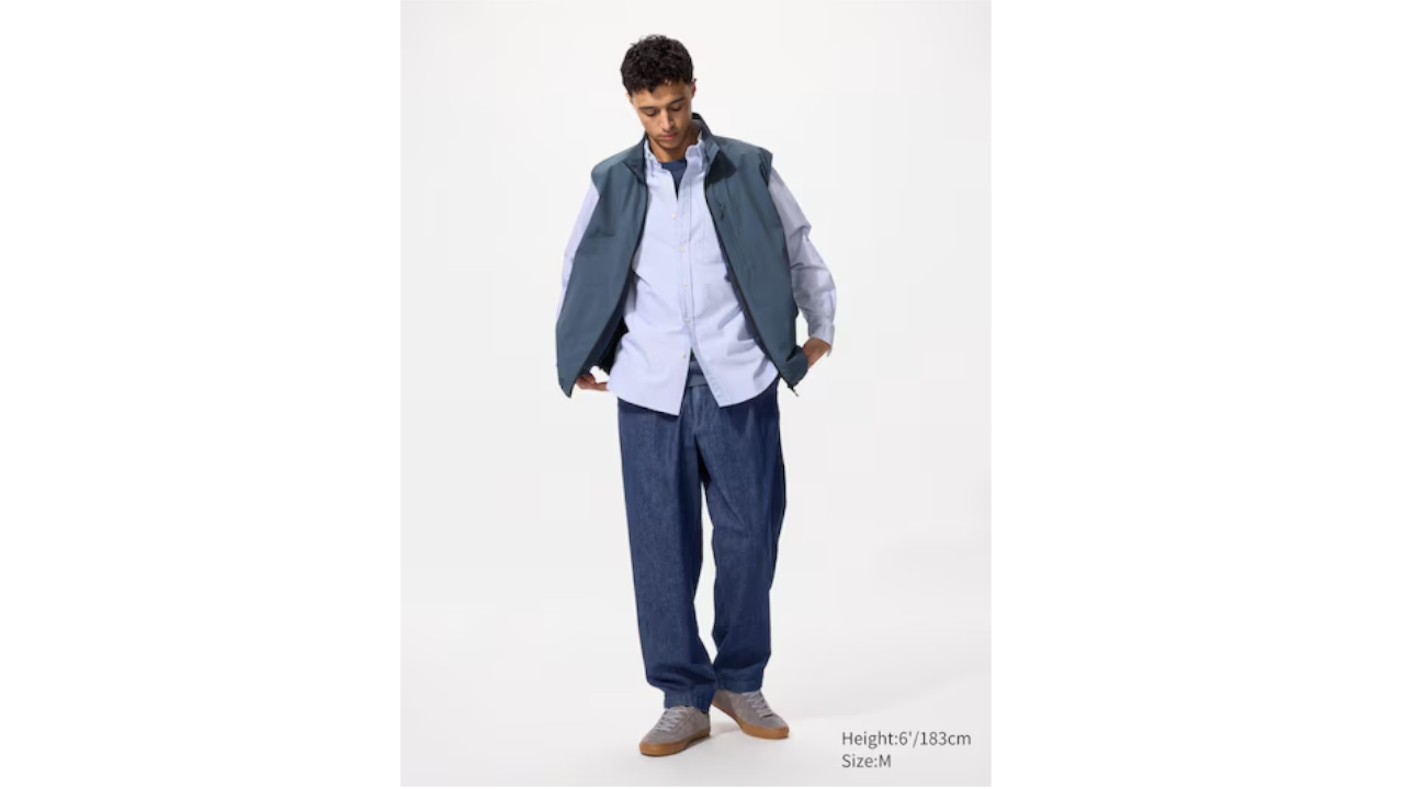 UNIQLO Cotton Relaxed Ankle Pants | Denim
