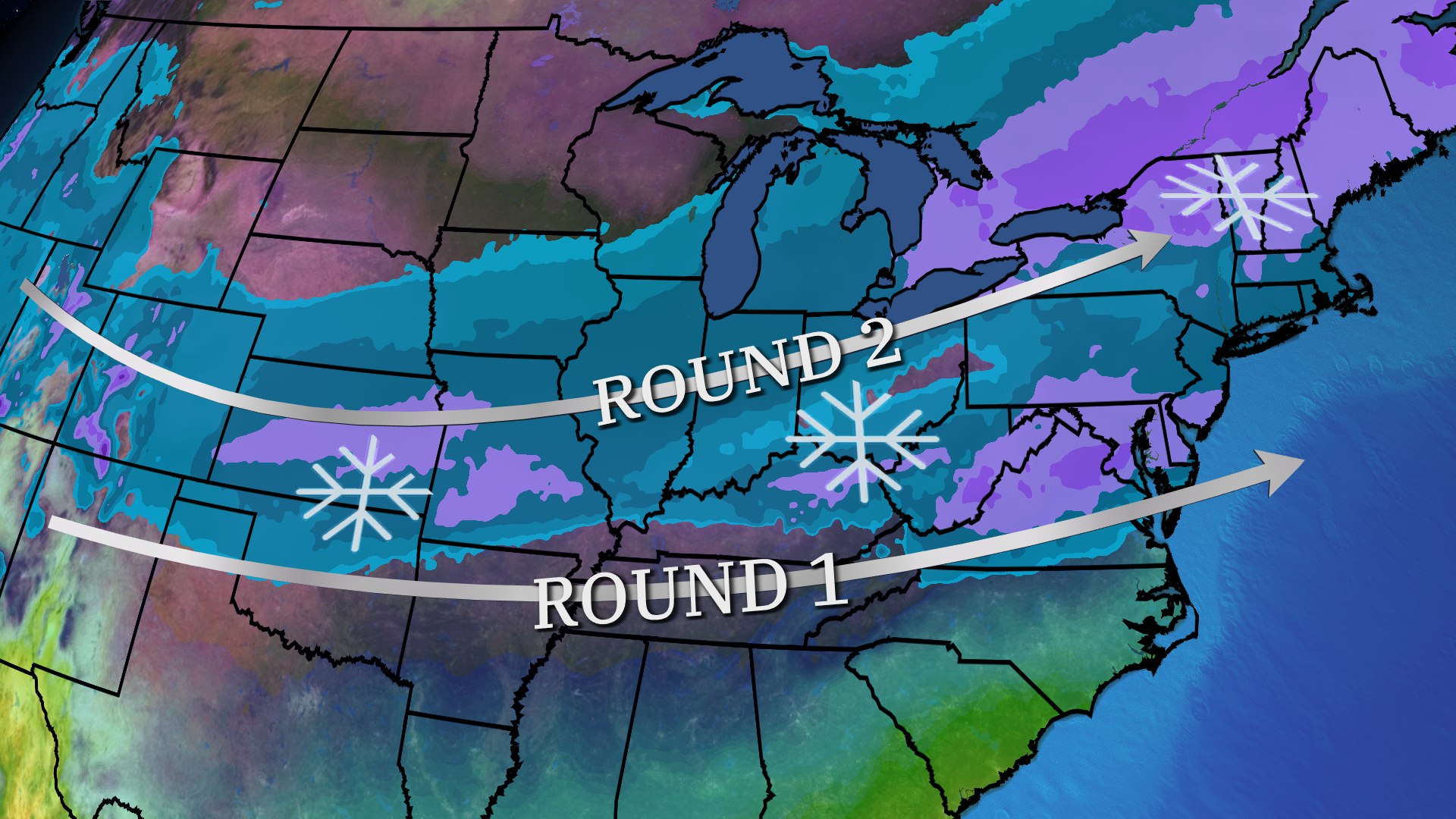 Winter Storm Garnett, Plus Two More Storms, Bringing Eastern Snow Ice Through Upcoming Week