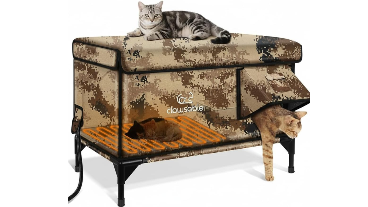 Indestructible X-Large Heated Cat House for Outside Winter