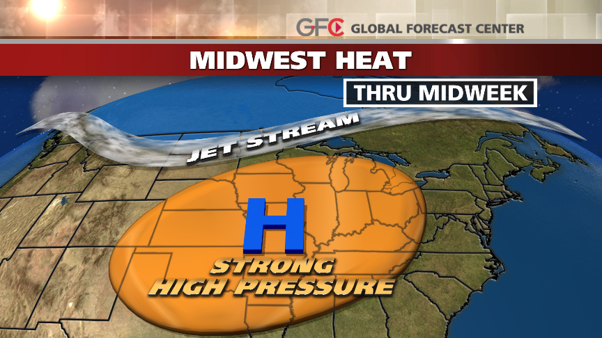 Record Heat Bakes Midwest; Relief Around the Corner
