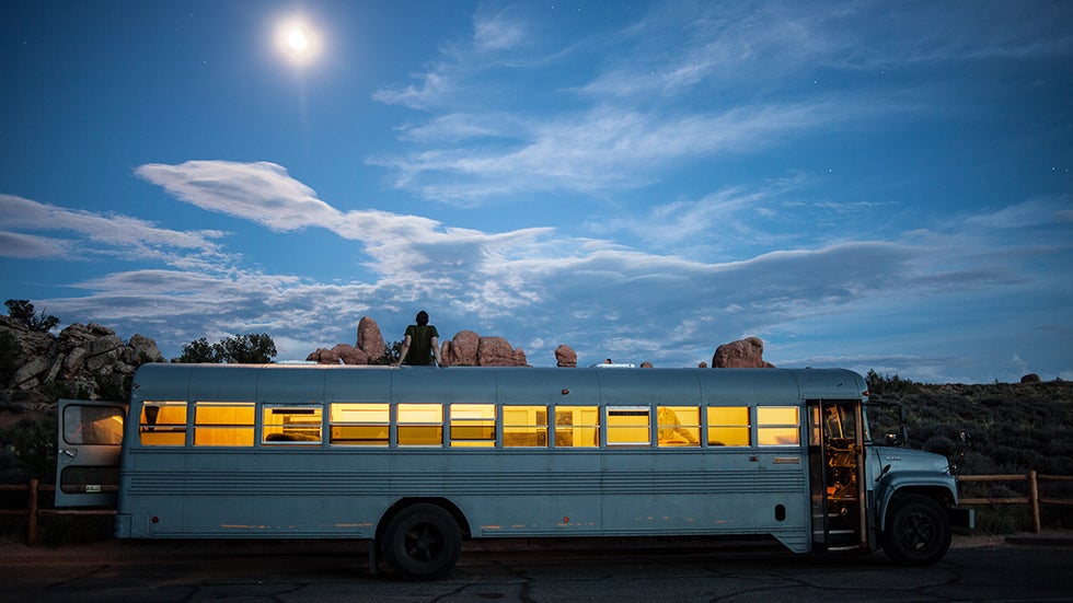 School Bus Turned into Traveling Living Space by Grad Student Hank Butitta (PHOTOS)