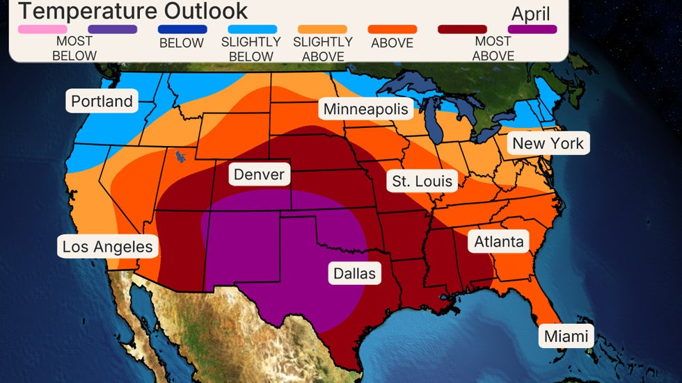 April's temperature outlook.