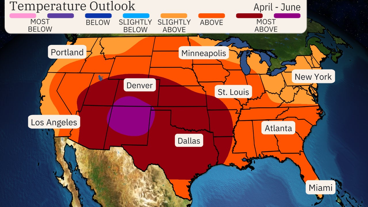 April - June 2025 temperature outlook