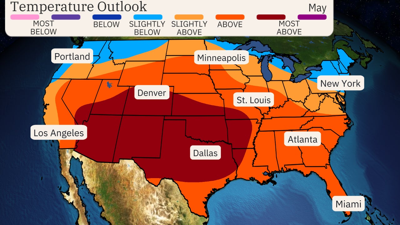 April - June 2025 temperature outlook