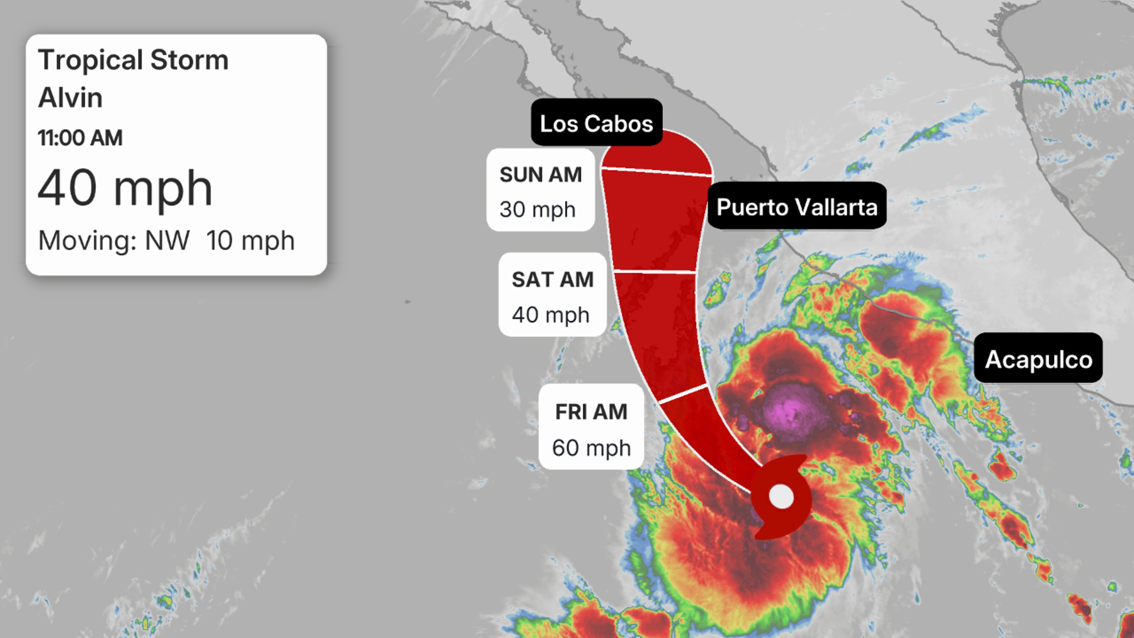 Tropical Storm Alvin forecast
