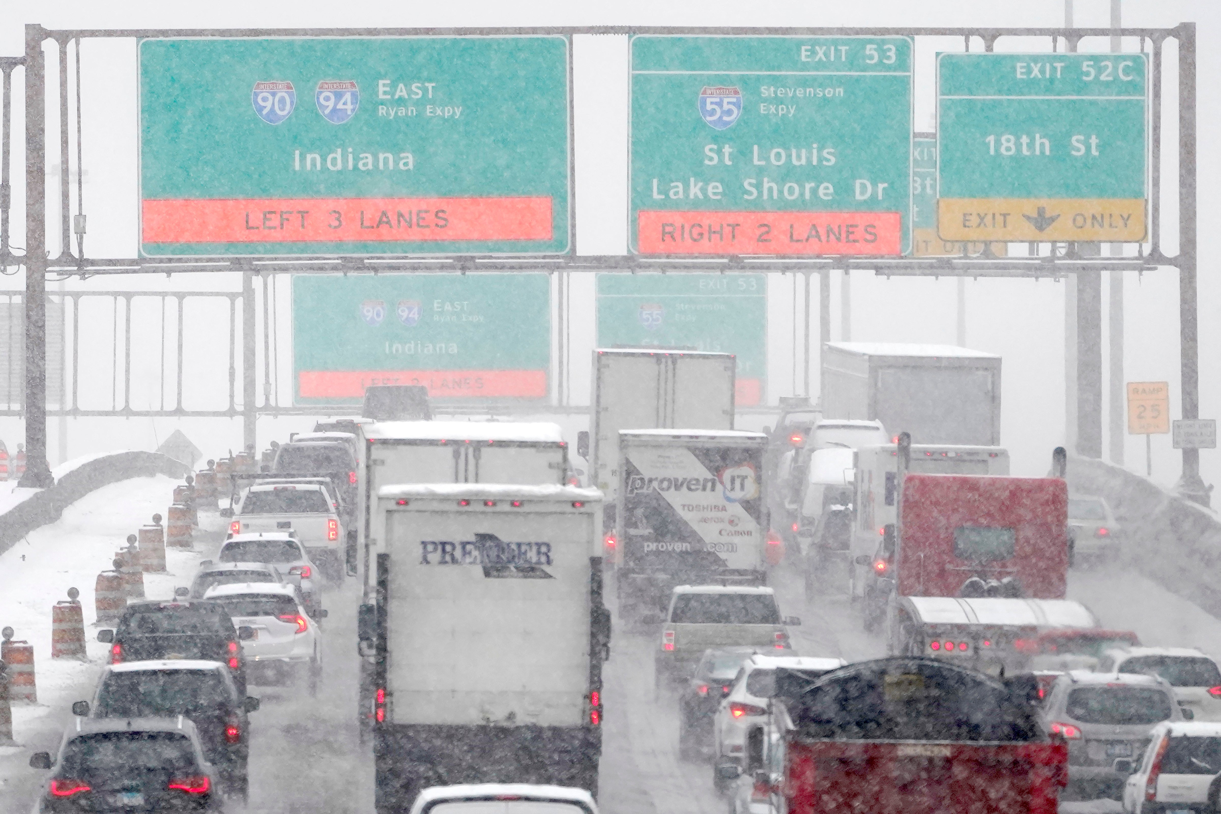 Winter Storm Causes Traffic Headaches, Multi-Vehicle Pileup in the Midwest (PHOTOS)