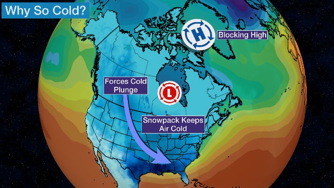 Arctic cold outbreak forecast