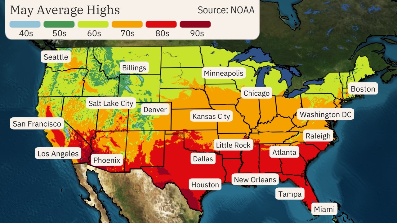 May average high temperatures