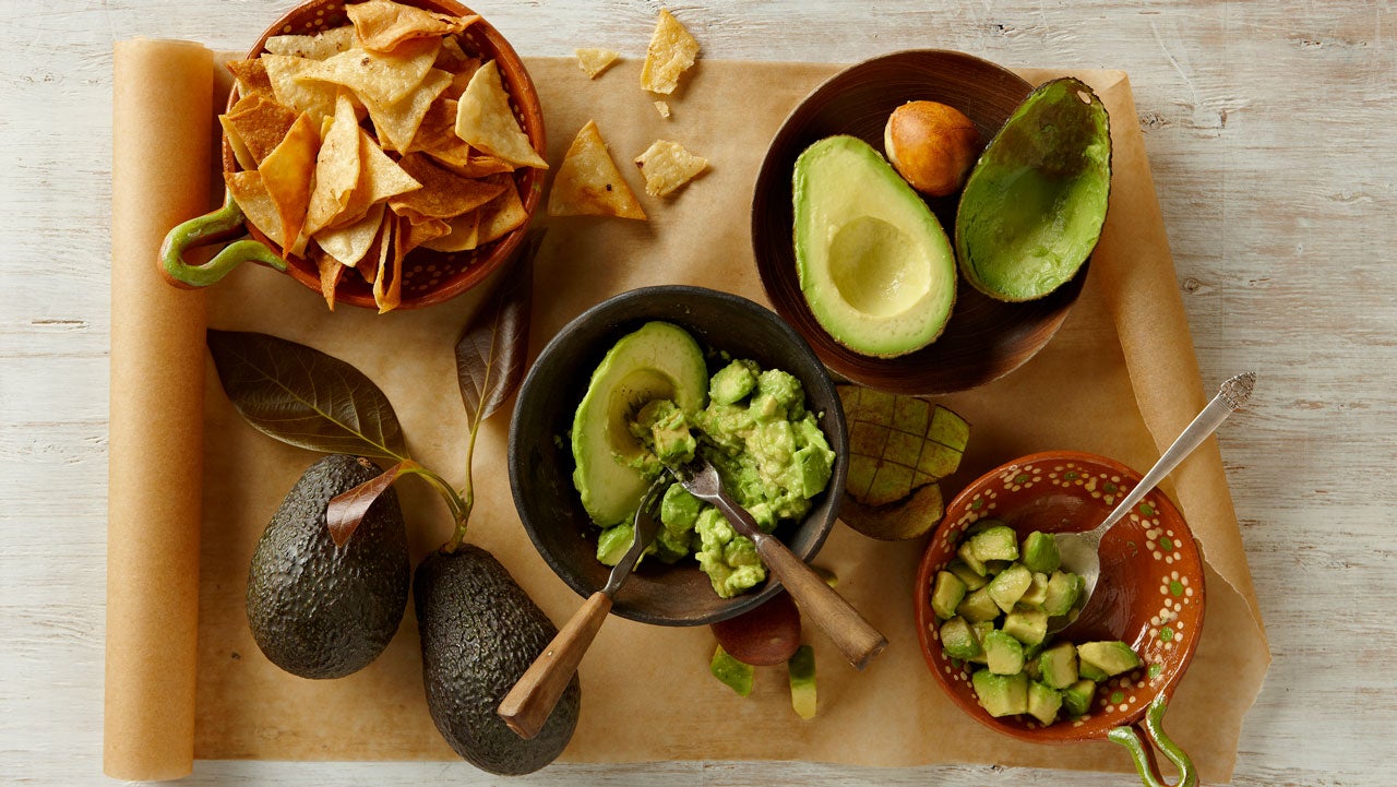 Ingredients for making avocado dip
