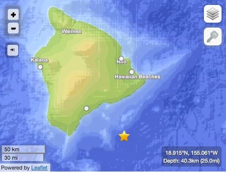 Earthquake strikes hawaii