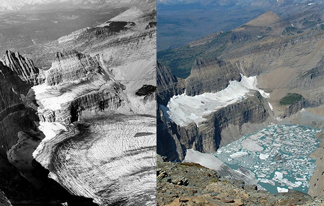 Grinnell Glacier, Glacier National Park (1938 and 2009)