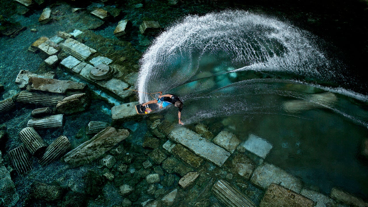 Wakeskater Brian Grubb Rides Ancient Cleopatra Pool (PHOTOS)