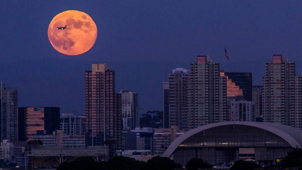 PHOTOS Moon Watchers Observe Rare Hunter's Moon and Lunar Eclipse