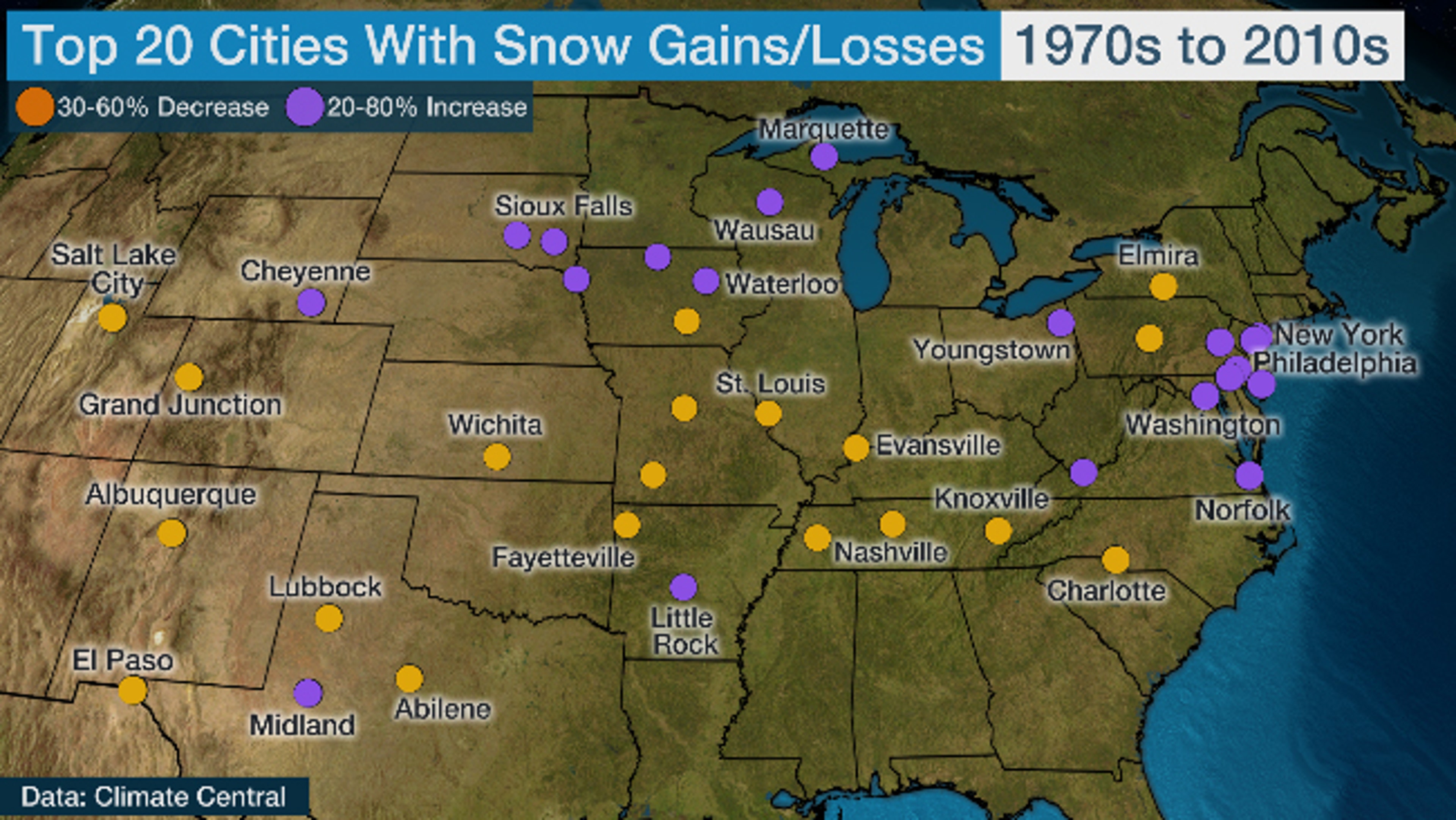 snow loss climate study climate central