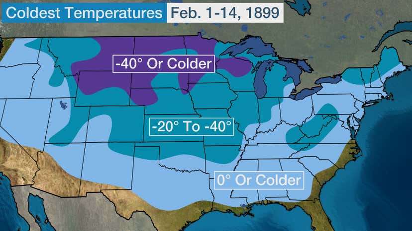 Cold Map Name The Most Extreme US Cold Outbreaks | Weather.com